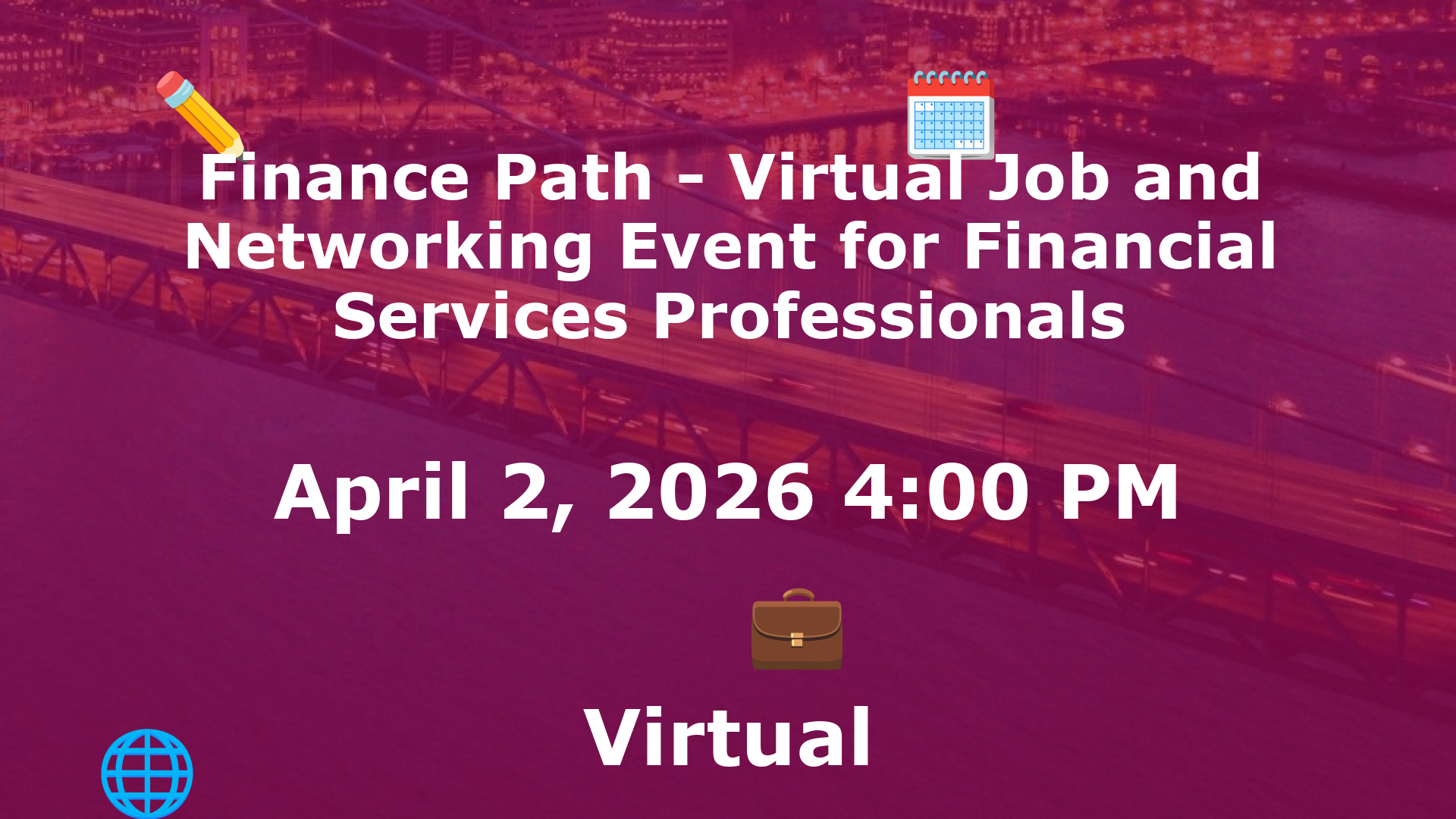 Finance Path - Virtual Job and Networking Event for Financial Services Professionals event image